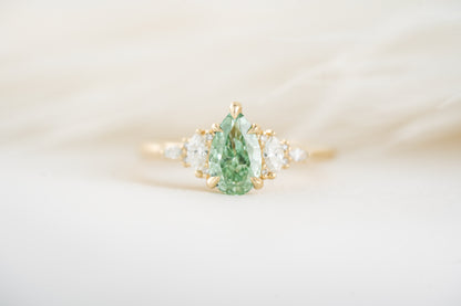 The Maeve Ring | 1 CT Pear Green Lab Diamond - Lavender Creek Gems 