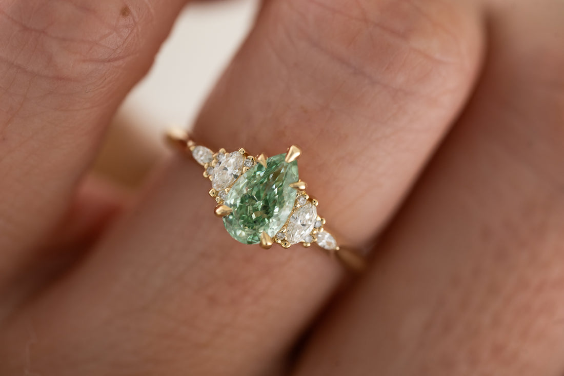 The Maeve Ring | 1 CT Pear Green Lab Diamond - Lavender Creek Gems 