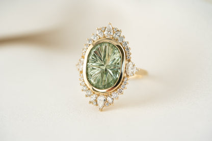 The Ethereal Ring | 4.39 CT Oval Starbrite™ Mint Green Tourmaline