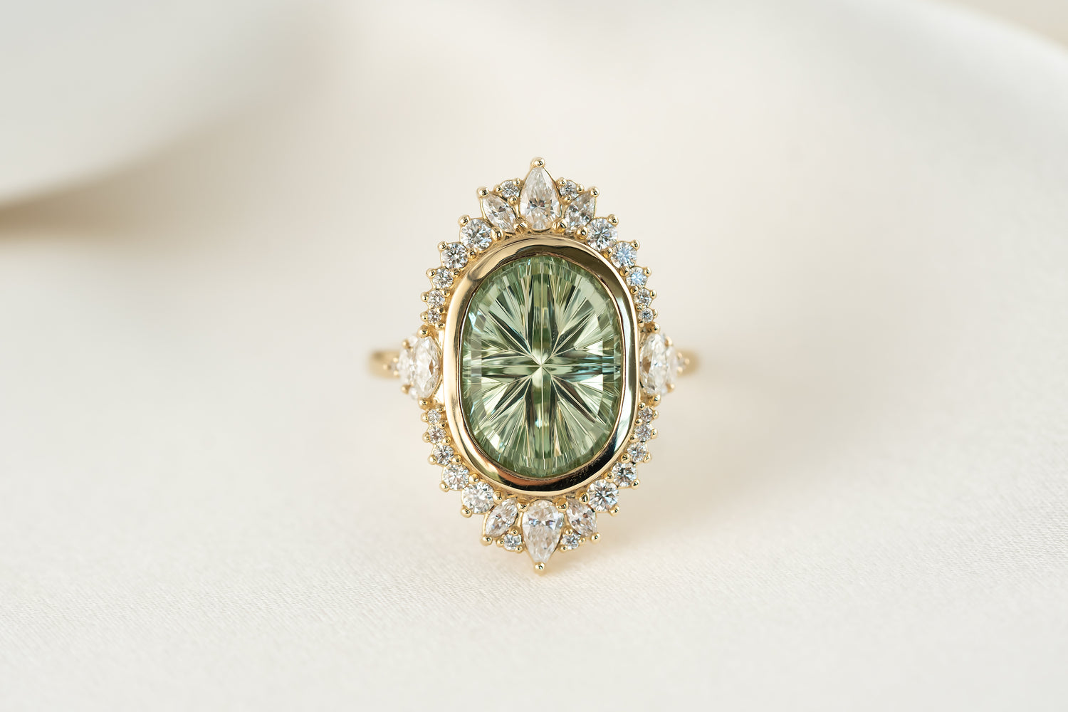 The Ethereal Ring | 4.39 CT Oval Starbrite™ Mint Green Tourmaline