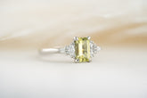 The Maeve Ring | 1 CT Emerald Cut Green Montana Sapphire - Lavender Creek Gems 