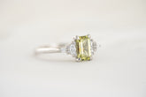 The Maeve Ring | 1 CT Emerald Cut Green Montana Sapphire - Lavender Creek Gems 