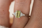 The Maeve Ring | 1 CT Emerald Cut Green Montana Sapphire - Lavender Creek Gems 