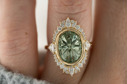 The Ethereal Ring | 4.39 CT Oval Starbrite™ Mint Green Tourmaline