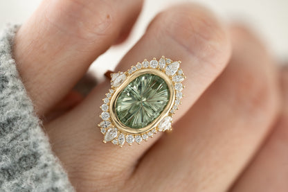 The Ethereal Ring | 4.39 CT Oval Starbrite™ Mint Green Tourmaline