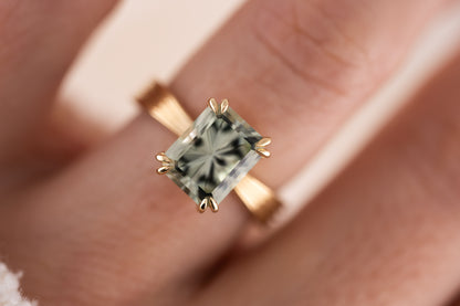 The Veil Ring | 4.2 CT Radiant Mint Green Tourmaline - Lavender Creek Gems 