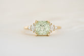 The Maeve Ring | 2.7 CT Square Starbrite™ Mint Green Tourmaline - Lavender Creek Gems 