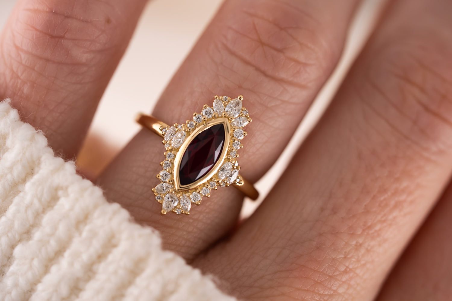 The Ethereal Ring | 1.1 CT Marquise Ruby - Lavender Creek Gems 