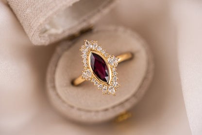 The Ethereal Ring | 1.1 CT Marquise Ruby - Lavender Creek Gems 