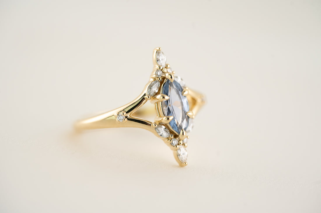The Croía 0.67 CT Light Blue Sapphire Ring - Lavender Creek Gems 