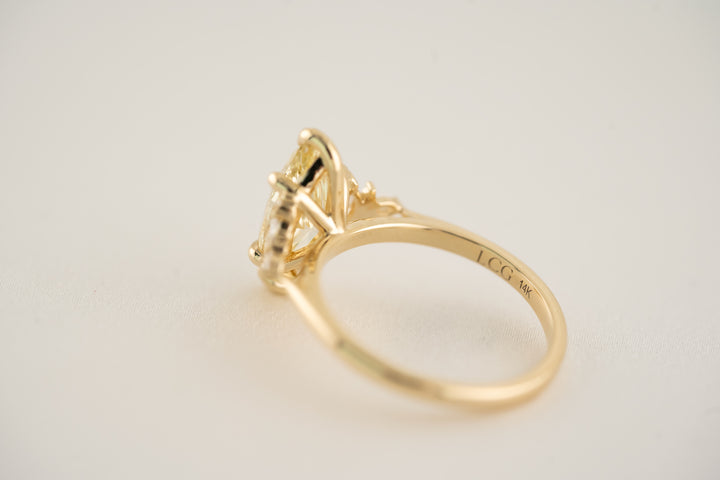 The Maeve 2 CT Marquise Yellow Diamond Ring