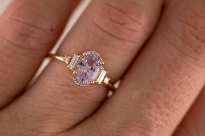 The Sura 1.55 CT Purple Oval Sapphire Ring