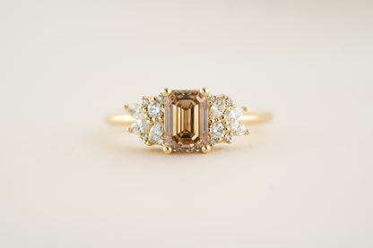 The Rosalie 1.46 CT Emerald Cut Champagne Diamond Ring - Lavender Creek Gems 