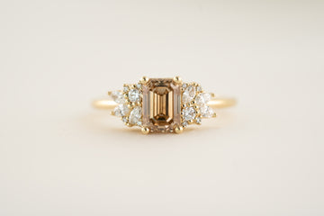 The Rosalie 1.46 CT Emerald Cut Champagne Diamond Ring - Lavender Creek Gems 