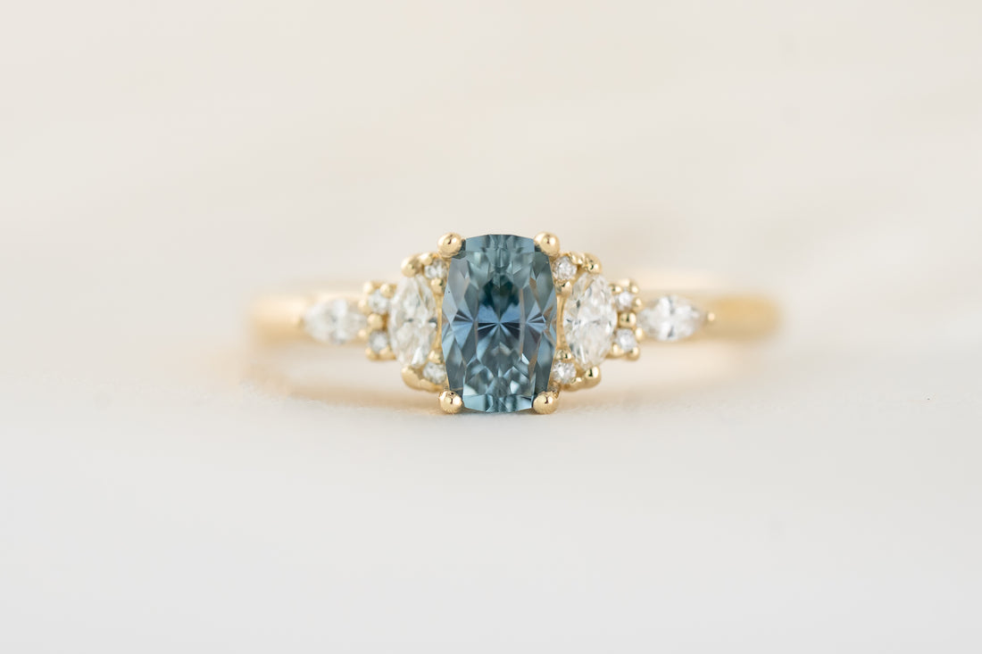 The Maeve Ring | 1 CT Elongated Regal Radiant™ Blue Montana Sapphire - Lavender Creek Gems