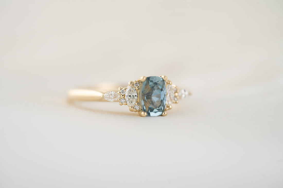 The Maeve Ring | 1 CT Elongated Regal Radiant™ Blue Montana Sapphire - Lavender Creek Gems 