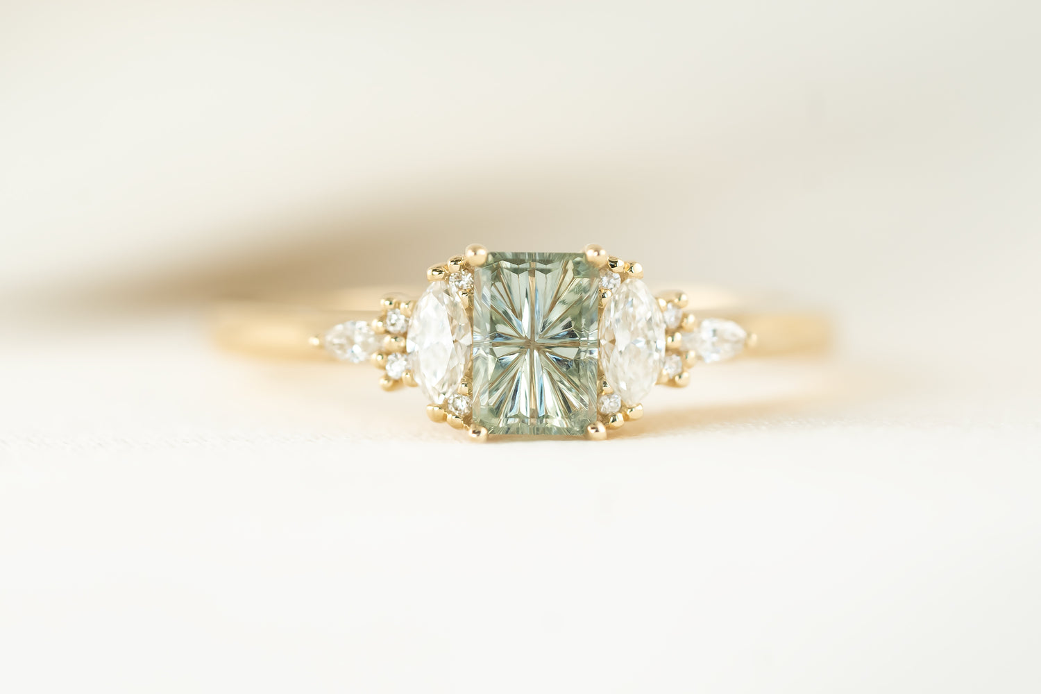 The Maeve Ring | 0.62 CT Rectangular Starbrite™ Teal Sapphire