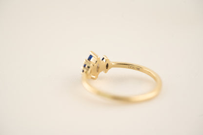 The Mini Triple Sapphire Ring - Royal Blue Sapphire - Lavender Creek Gems 