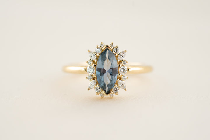 The Eleanor 0.82 CT Marquise Blue Sapphire Ring