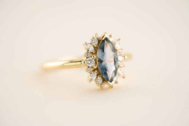 The Eleanor 0.82 CT Marquise Blue Sapphire Ring