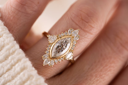 The Ethereal Ring | 2 CT Flower Cut Marquise  Diamond - Lavender Creek Gems 