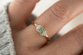 The Maeve Ring | 0.62 CT Rectangular Starbrite™ Teal Sapphire - Lavender Creek Gems 
