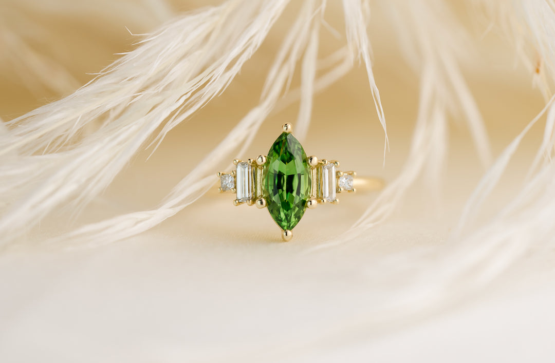 The Mira 0.96 CT Marquise Chrome Tourmaline Ring