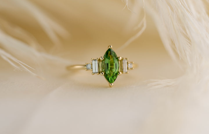 The Mira 0.96 CT Marquise Chrome Tourmaline Ring