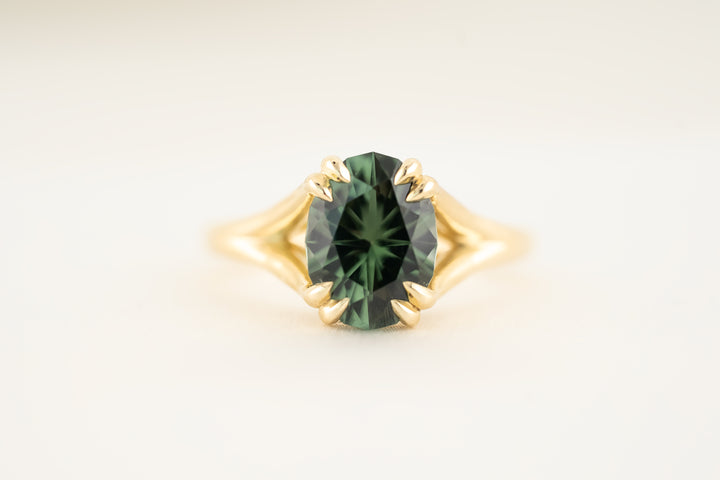 The Weaver Ring - 2.88 CT Oval Forest Green Tourmaline