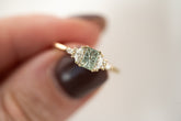 The Maeve Ring | 0.62 CT Rectangular Starbrite™ Teal Sapphire - Lavender Creek Gems 