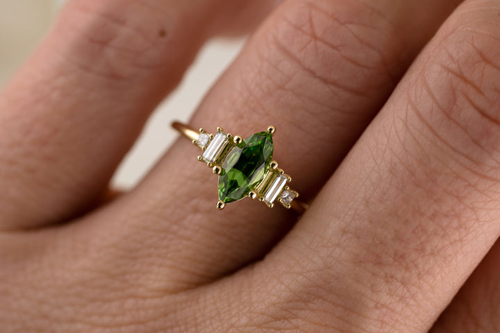 The Mira 0.96 CT Marquise Chrome Tourmaline Ring