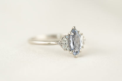 The Maren Ring | 1.44 CT Light Blue Marquise Sapphire