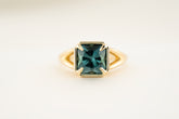 The Tara Ring - 3.3 CT Square Radiant Blue Tourmaline Ring - Lavender Creek Gems 
