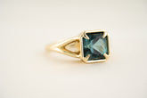 The Tara Ring - 3.3 CT Square Radiant Blue Tourmaline Ring - Lavender Creek Gems 