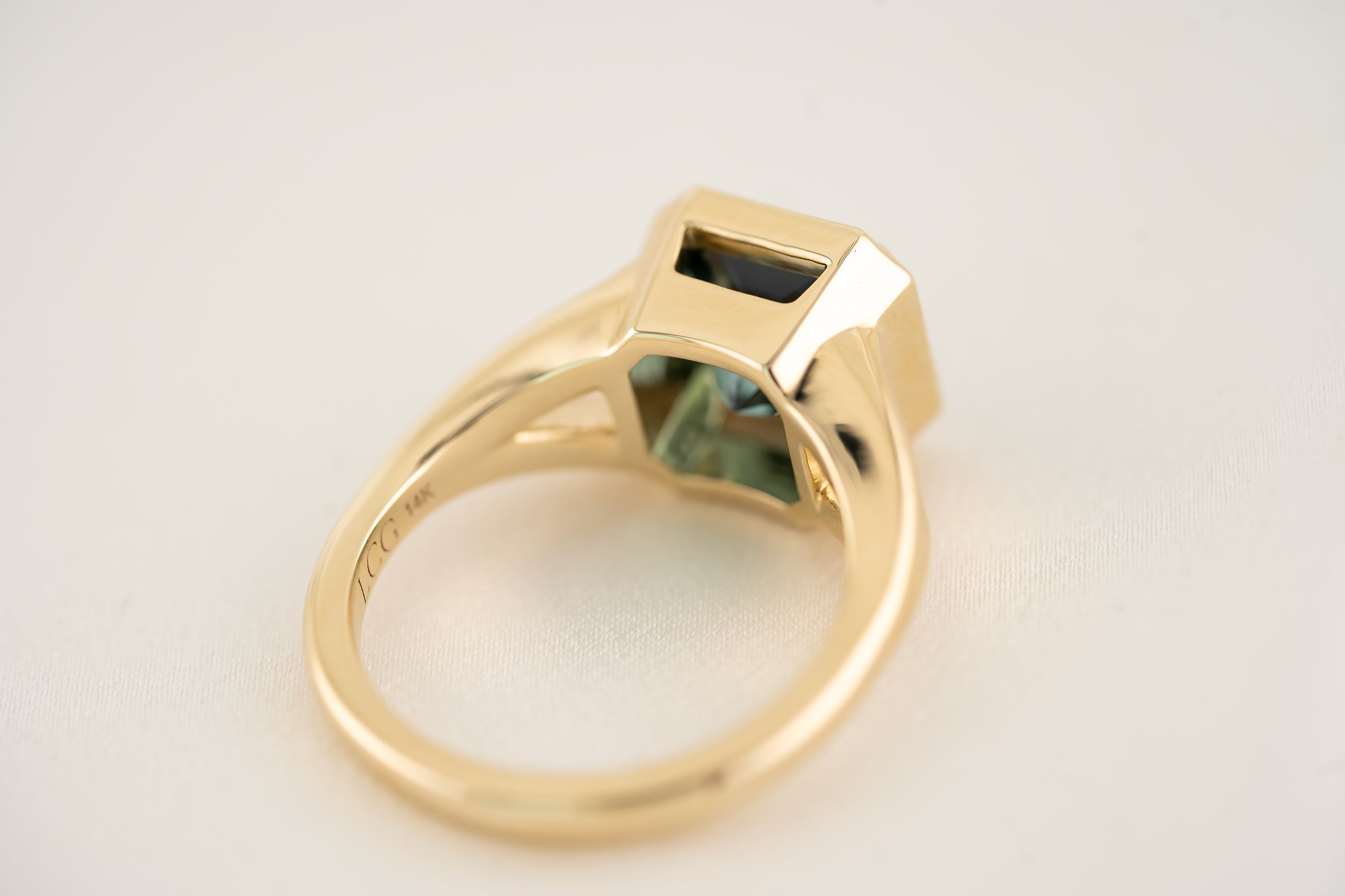 The Tara Ring - 3.3 CT Square Radiant Blue Tourmaline Ring - Lavender Creek Gems 