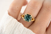 The Tara Ring - 3.3 CT Square Radiant Blue Tourmaline Ring - Lavender Creek Gems 