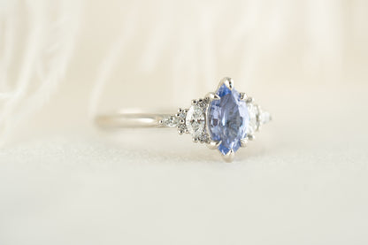 The Maeve Ring | 1.11 CT Marquise Light Blue Sapphire