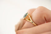 The Tara Ring - 3.3 CT Square Radiant Blue Tourmaline Ring - Lavender Creek Gems 
