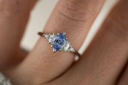 The Maeve Ring | 1.11 CT Marquise Light Blue Sapphire