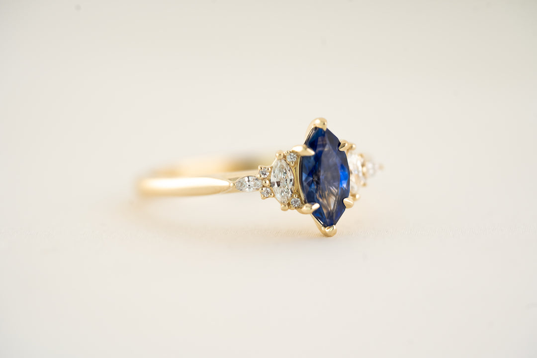 The Maeve - 0.72 CT Marquise Royal Blue Sapphire Ring
