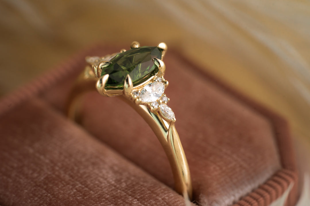 The Maeve 0.83 CT Marquise Chrome Tourmaline Ring