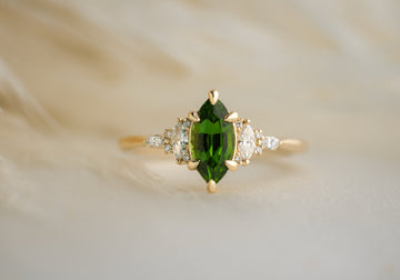 The Maeve 0.83 CT Marquise Chrome Tourmaline Ring - Lavender Creek Gems 