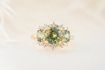 The Marial Ring | Green Parti Sapphire - Lavender Creek Gems 