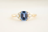 The Aya 1.34 CT Emerald Cut Blue Sapphire Ring - Lavender Creek Gems 