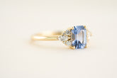 The Aya 1.34 CT Emerald Cut Blue Sapphire Ring - Lavender Creek Gems 