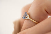 The Aya 1.34 CT Emerald Cut Blue Sapphire Ring - Lavender Creek Gems 