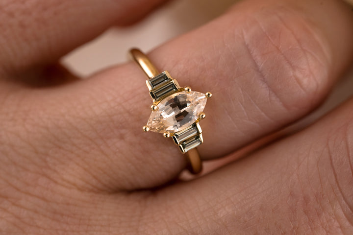 The Solara 1.19 CT Marquise Peach Sapphire Ring