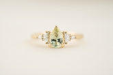 The Maeve - 1 CT Pear Mint Green Sapphire Ring - Lavender Creek Gems 