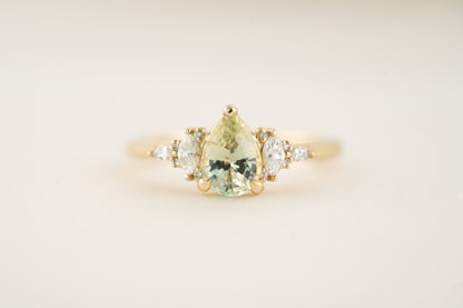 The Maeve - 1 CT Pear Mint Green Sapphire Ring - Lavender Creek Gems 