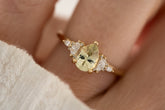 The Maeve - 1 CT Pear Mint Green Sapphire Ring - Lavender Creek Gems 